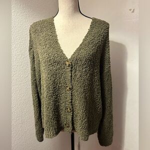 Sanctuary Olive Textured Knit Sweater